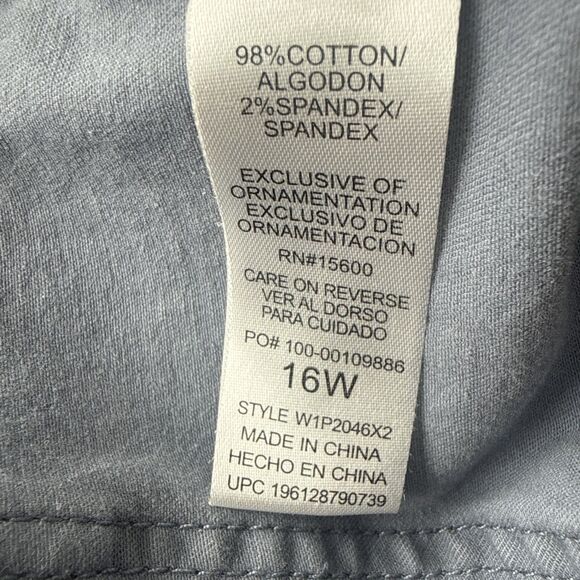 Democracy Absolution Scallop Edge Straight Pants Womens 16W Blue Gray High Rise - Picture 11 of 15